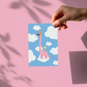 Carte postale - Dino en fête