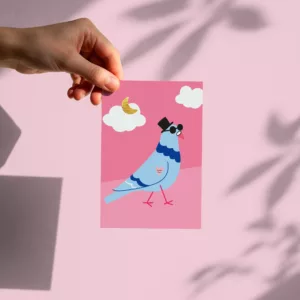 Carte postale - Pigeon rigolo