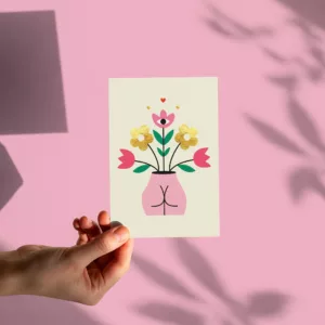 Carte postale - Fesses en fleurs